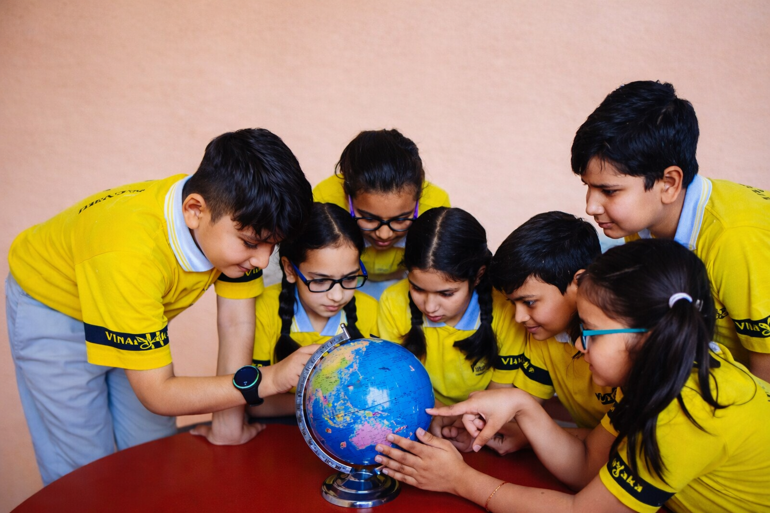 Students studying at Vinayaka International Convent School